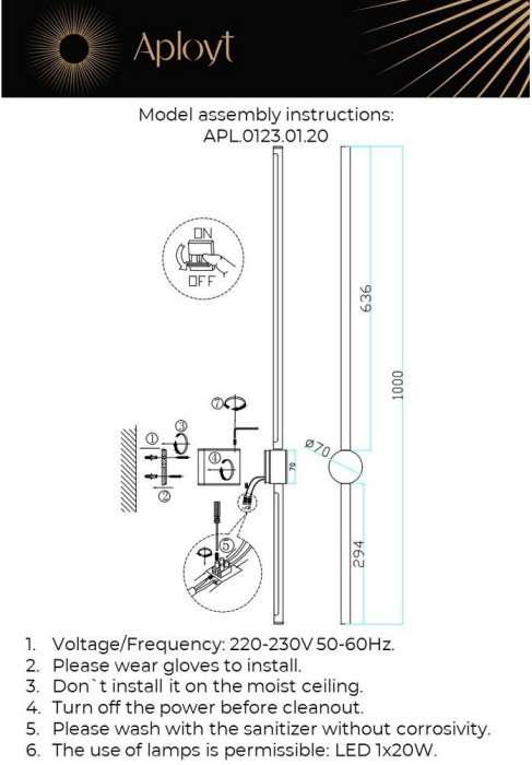 Бра светодиодное Aployt Gabi APL.0123.01.20
