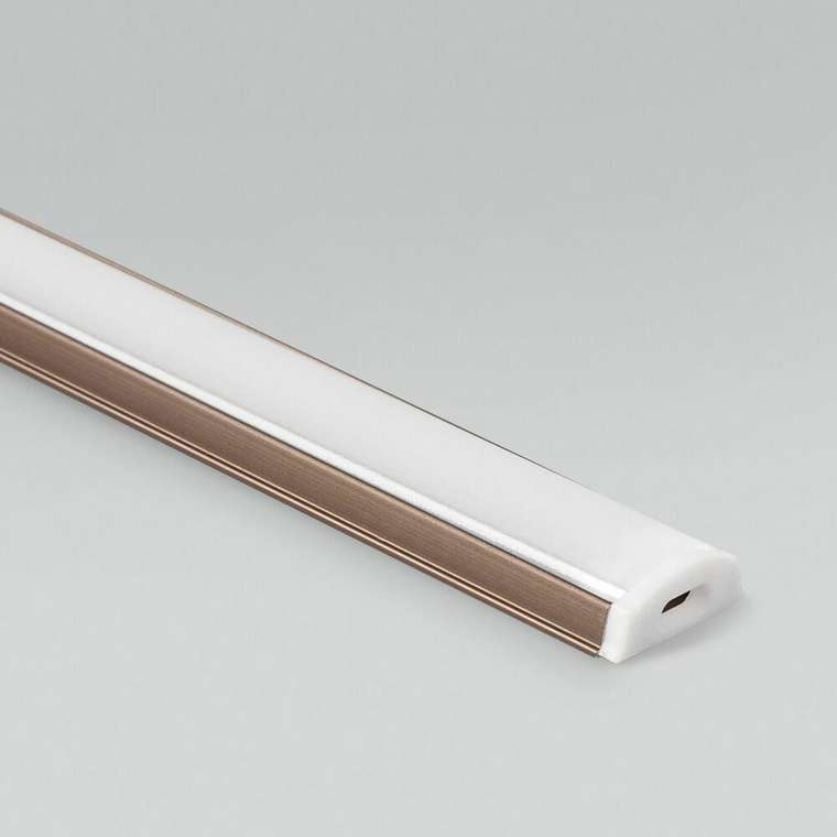 Гибкий алюминиевый профиль для светодиодной ленты бело-латунного цвета