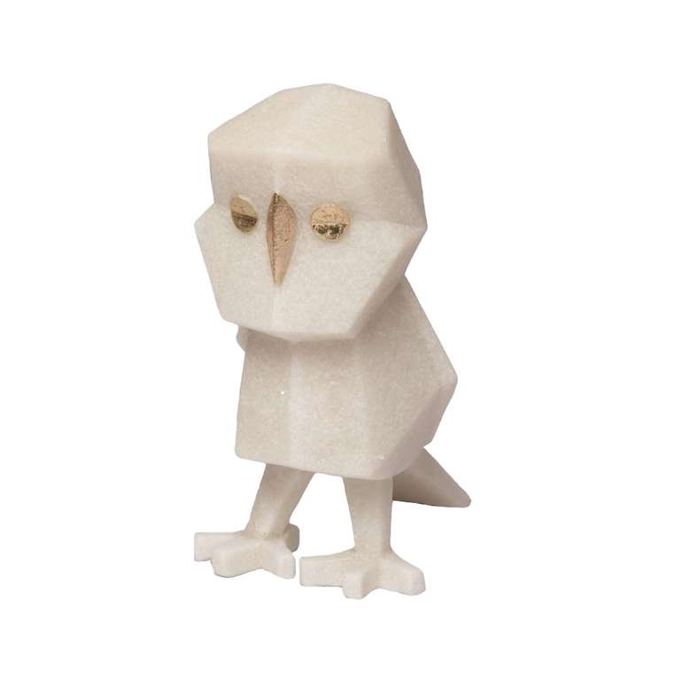 Статуэтка из камня Stone Owl белого цвета