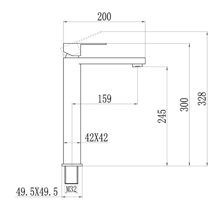 Смеситель для раковины Fmark FS8711Q графитового цвета