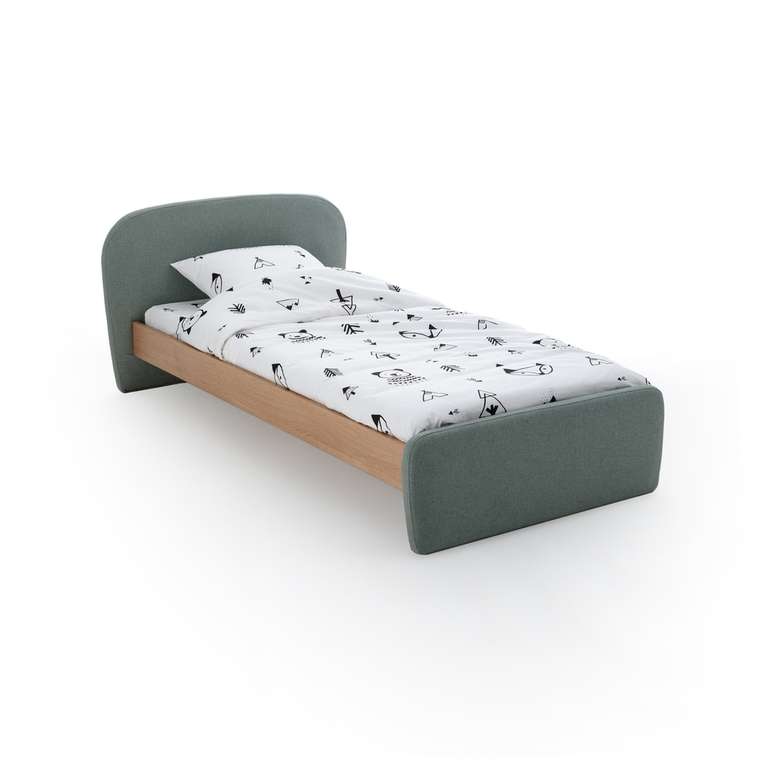 Кровать детская с реечным основанием Comte 90x190 серо-зеленого цветад