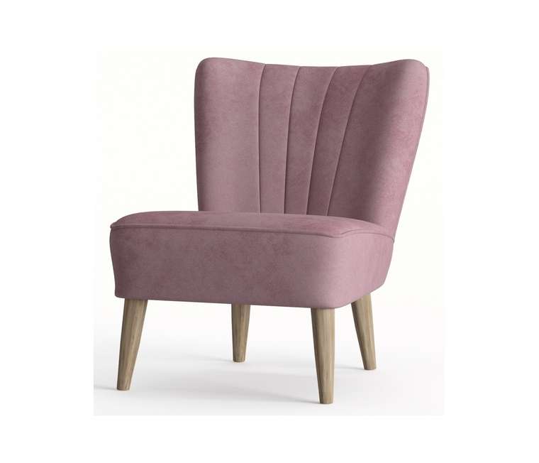 Кресло Пальмира в обивке из велюра темно-розового цвета
