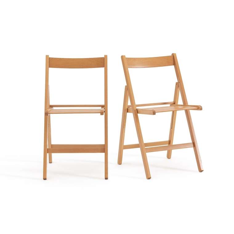 Комплект из двух удобных складных стульев Yann бежевого цвета