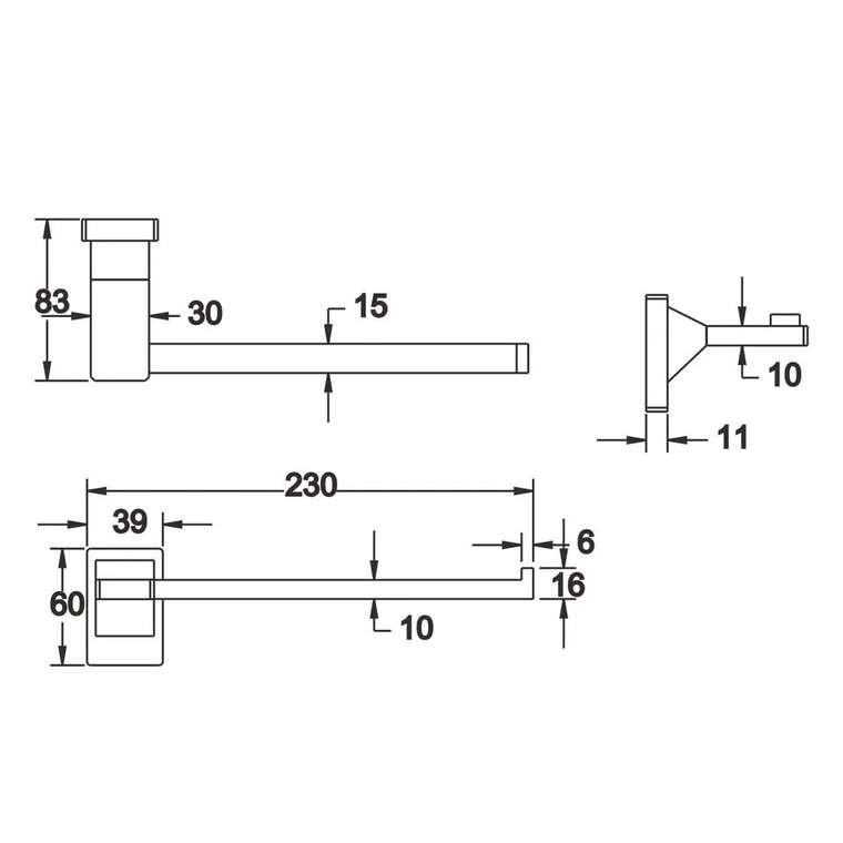 Полотенцедержатель Rose RG1606H, черный