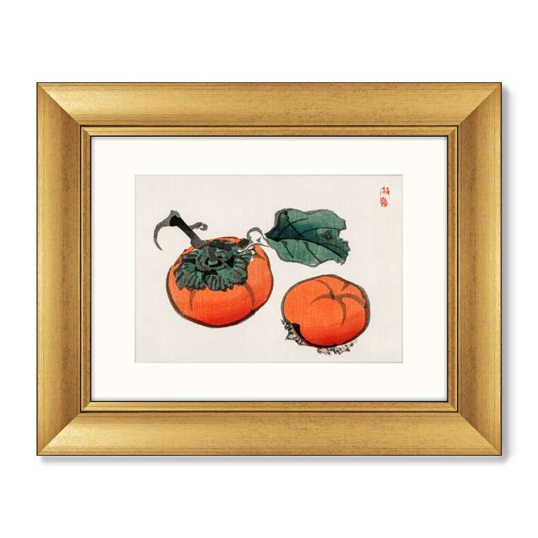 Набор из 4-х репродукций картин в раме Натюрморт, фрукты и овощи, 1885г.
