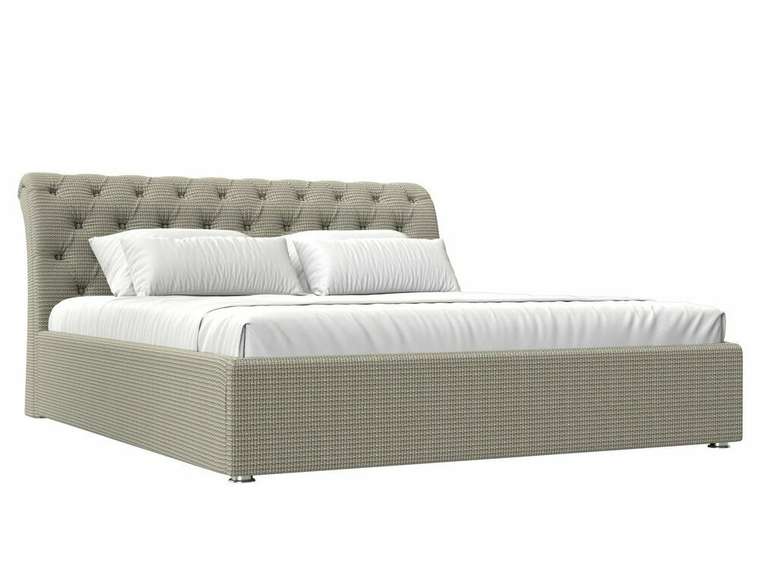 Кровать Сицилия 200х200 серо-бежевого цвета с подъемным механизмом