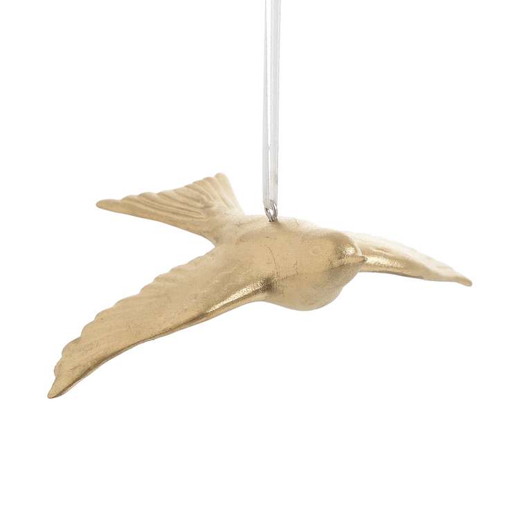 Подвесной декор золотая птичка