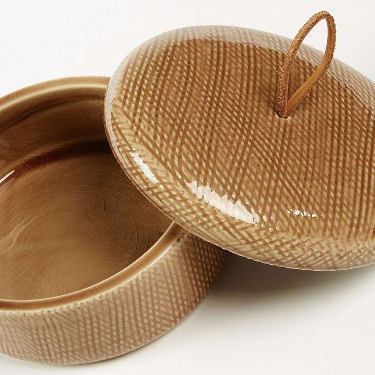Керамическая шкатулка Akuarel коричневого цвета