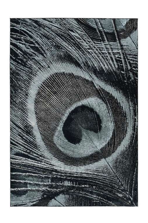 Рельефный ковер Greta Peacock темно-серого цвета 120х170