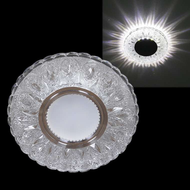 Встраиваемый светильник 51618-9.0-001MN MR16+LED3W DL 4000K WH (акрил, цвет прозрачный)