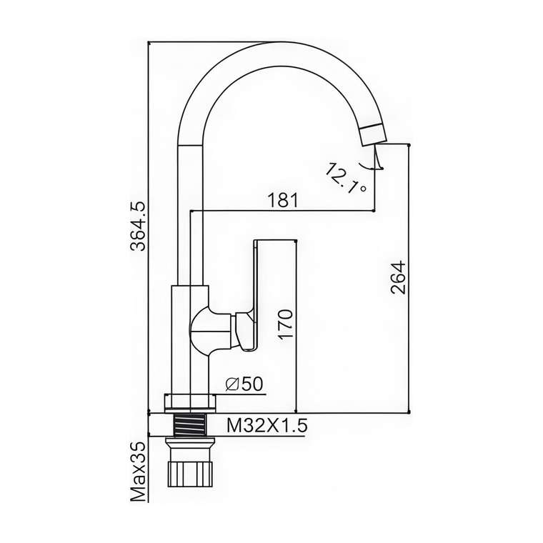 Смеситель для кухни Maretti Aria AR31RZZ845, хром
