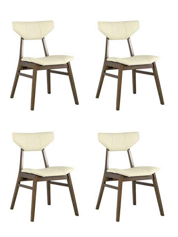 Набор из четырех стульев Tor бежево-коричневого цвета