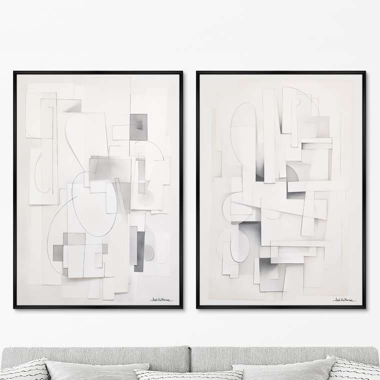 Набор из двух репродукций картин Search for the shapes, 2024г.