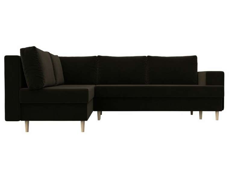 Угловой диван-кровать Сильвана коричневого цвета левый угол