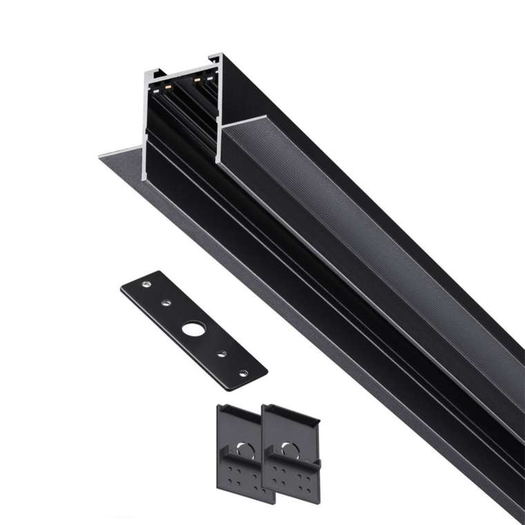 Шинопровод однофазный для ГКЛ Novotech Vector 135302 черный 2м IP20 90-240V