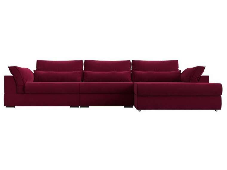 Угловой диван-кровать Пекин Long бордового цвета угол правый