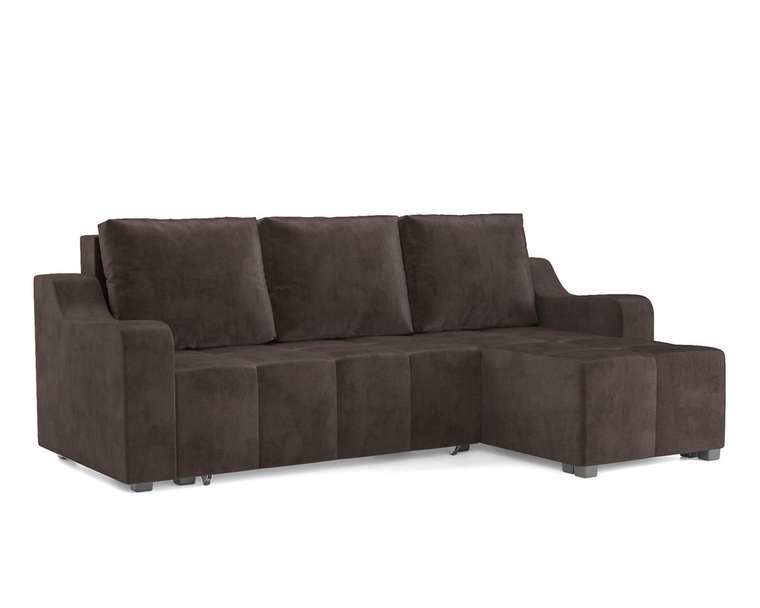 Угловой диван-кровать Берн коричневого цвета