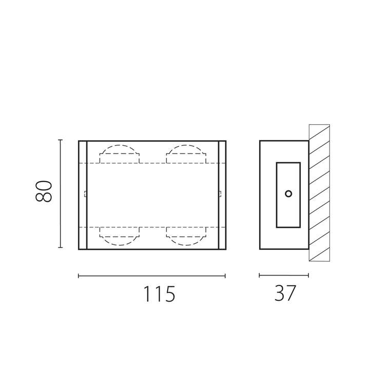 Светильник GEMMA 4х1W LED 440LM G ЧЕРНЫЙ 4000K IP65