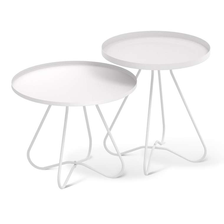 Комплект кофейных столиков Ансбах белого цвета