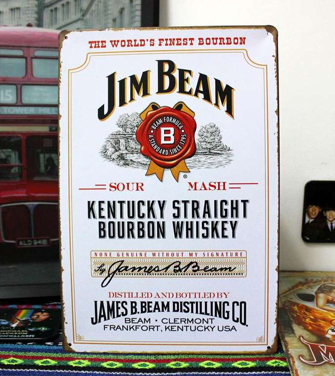 Табличка "Реклама Jim Beam"