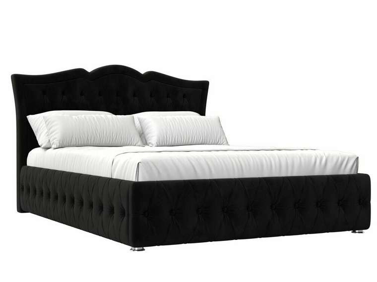 Кровать Герда 160х200 черного цвета с подъемным механизмом