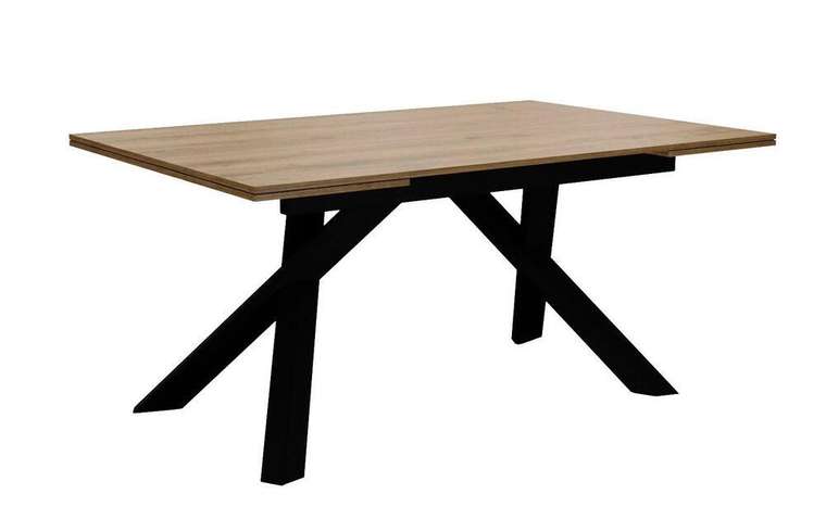 Раздвижной обеденный стол DikLine DX140 бежево-черного цвета