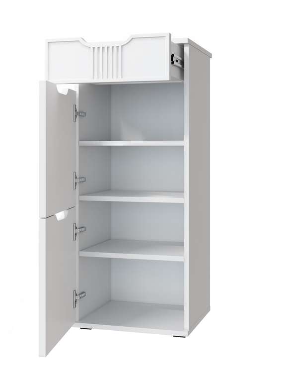 Тумба для обуви Эмилия ЭЛ-3 цвет белый структурный/меренга