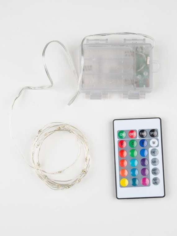 Гирлянда светодиодная с пультом ULD-S0200-020/DTB/3AA/RC RGB IP20 DEW