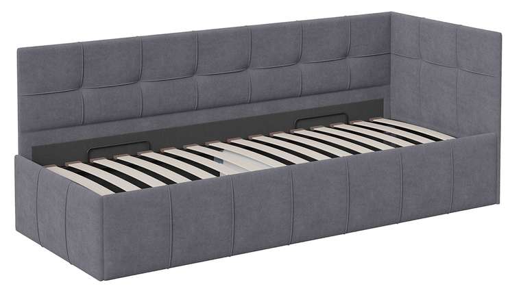 Кровать Грей 80х200 серого цвета с подъемным механизмом