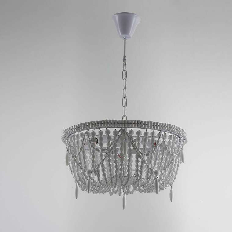 Люстра RH Anselme White Wood Weathered Chandelier