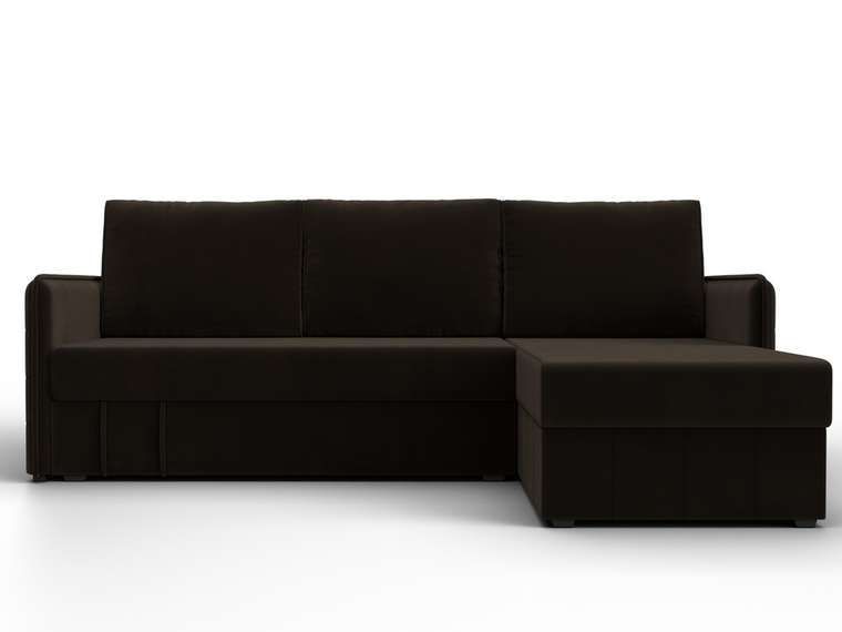 Угловой диван-кровать Слим коричневого цвета правый угол