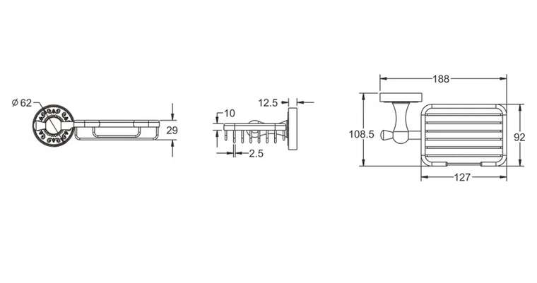 Мыльница Rose RG1004Q, бронза