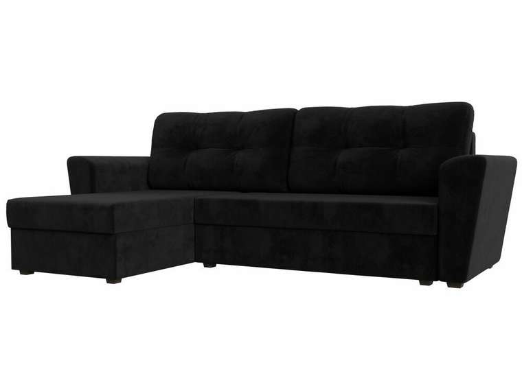 Угловой диван-кровать Амстердам лайт черного цвета левый угол
