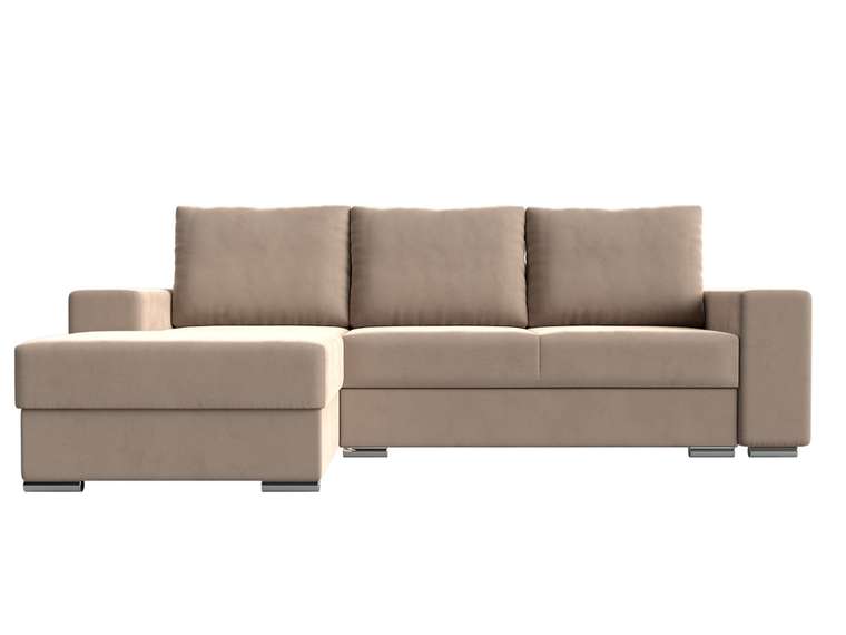 Угловой диван-кровать Дрезден бежевого цвета левый угол