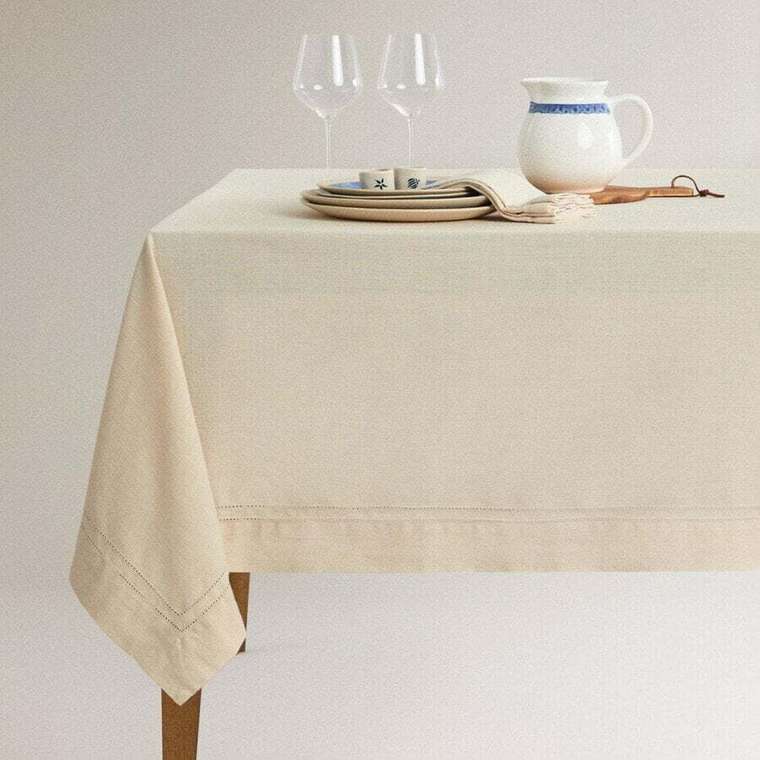 Скатерть из хлопка с мережкой