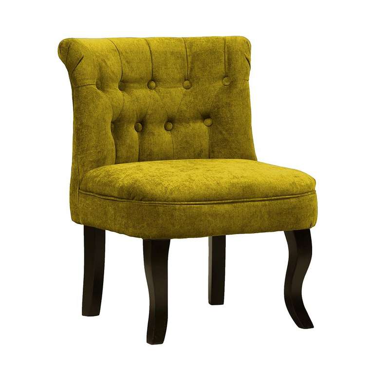 Кресло Dawson в обивке из велюра желтого цвета