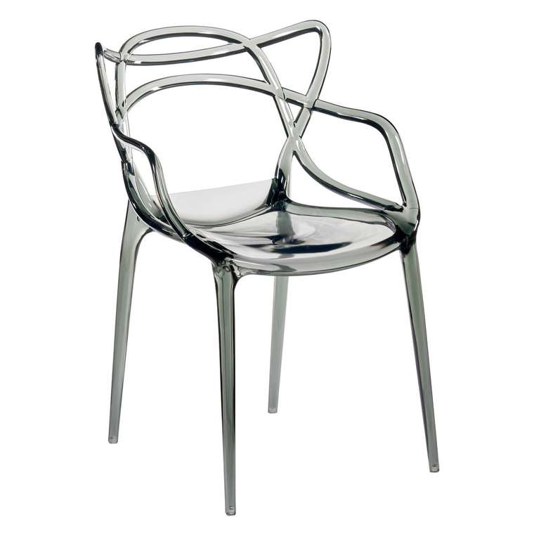 Набор из двух стульев серого цвета с подлокотниками