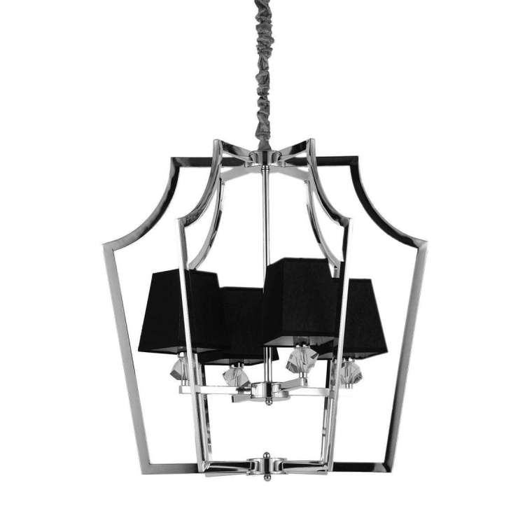 Подвесная люстра Montero LDP 1249-4 CHR+BK (ткань, цвет черный)
