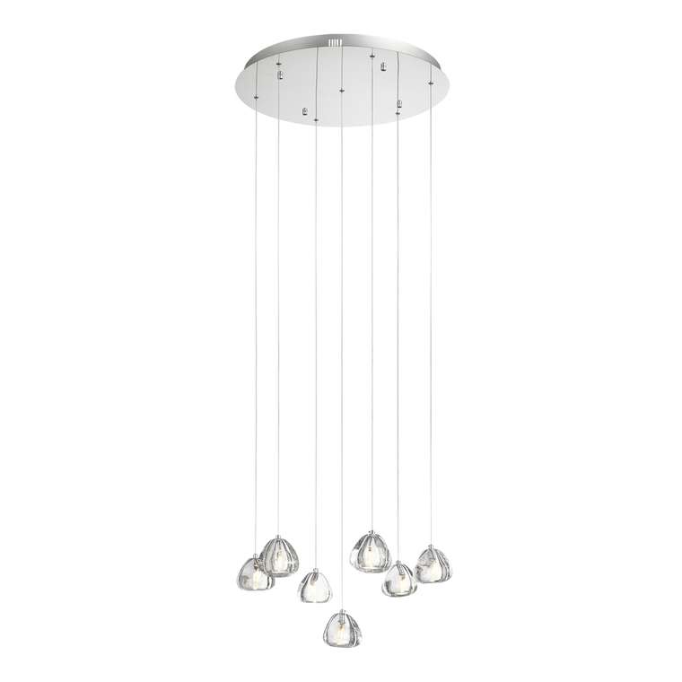 Светильник подвесной ST-Luce Хром/Прозрачный с пузырьками воздуха LED 7*3W 3000K WATERFALL