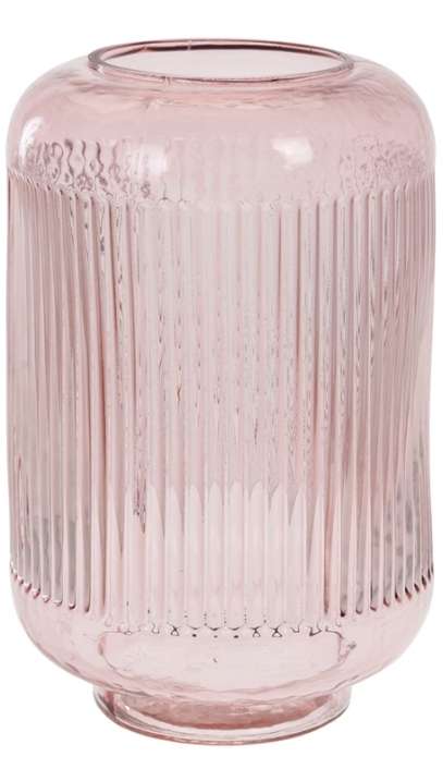 Стеклянная ваза розового цвета