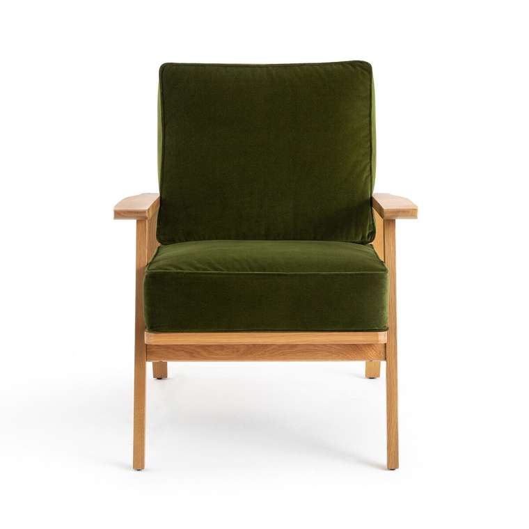 Кресло винтажное Linna зеленого цвета