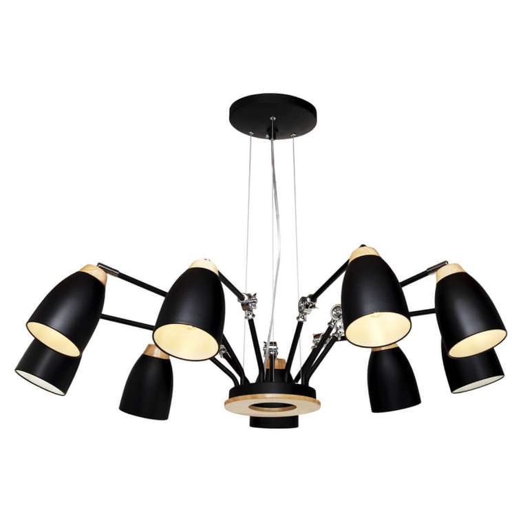 Подвесная люстра Watchman Loft4402/9Bl (дерево, цвет черный)