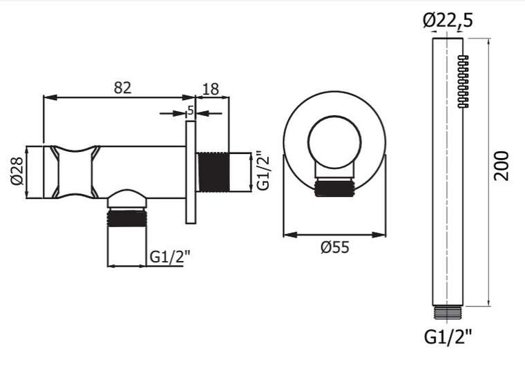 Комплект ручного душа Shower HST3018OR цвета золото 24К