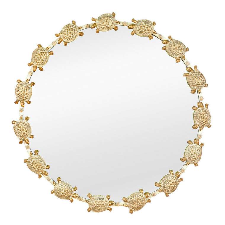 Зеркало настенное Черепахи золотого цвета