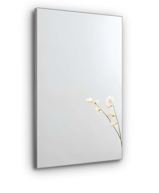 Настенное зеркало Premium 60х80 в алюминиевой раме серебряного цвета