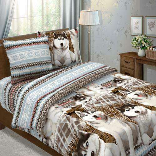 КПБ 'Традиция' 2,0 спальный с европростыней, бязь, 100 % хлопок, пл. 125 гр./кв.м. 'Хаски'