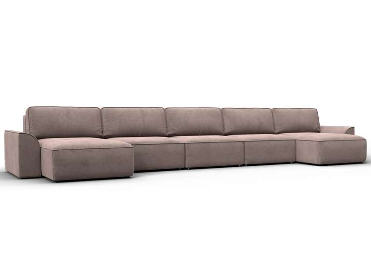 Угловой диван кровать Лига-048 МегаЛонг бежевого цвета