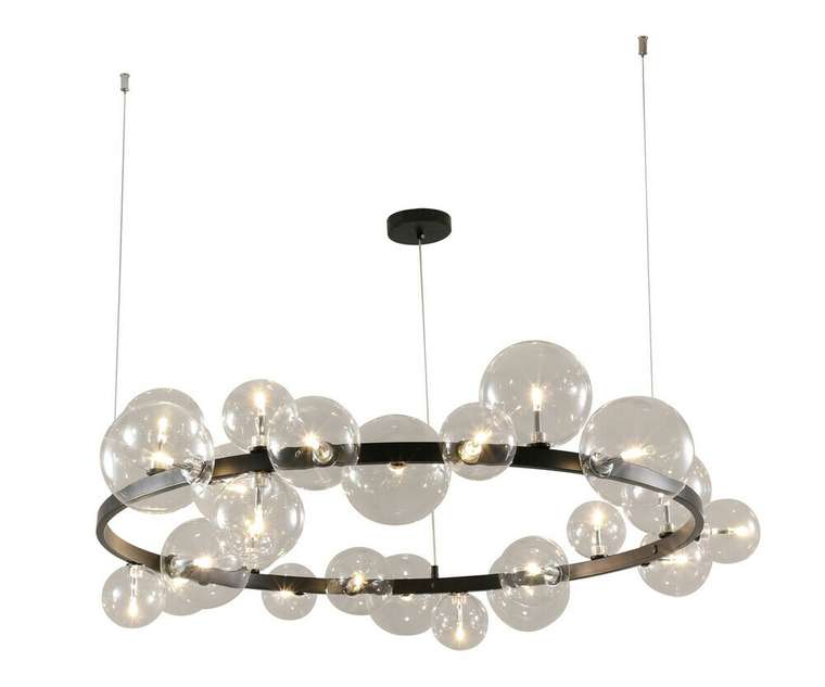 Люстра Иона черный d120 h200 G9 24*5W (Led) (лампами не комплектуется)
