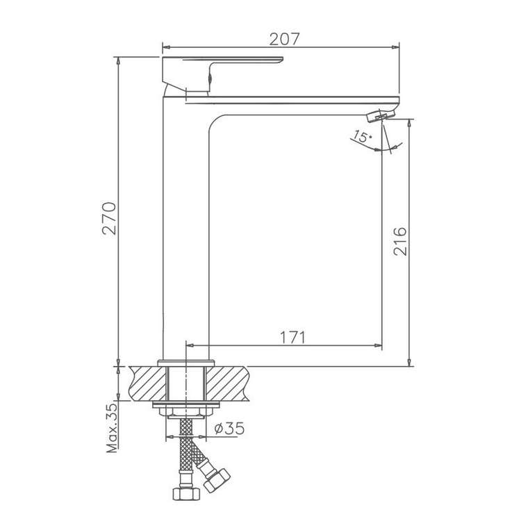 Смеситель для раковины Haiba HB11505, хром
