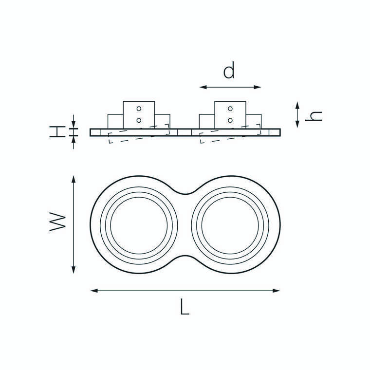 Встраиваемый светильник Intero M черно-белого цвета